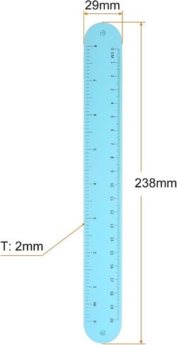 HARFINGTON Silicone Memo Wrist Band 9.37" x 1.14" 20cm 8 Inch Measure Ruler Waterproof Reusable Slap Bracelets Writable Erasable Wearable Strap Line Block Wristbands for Daily Life, Blue in Saudi Arabia