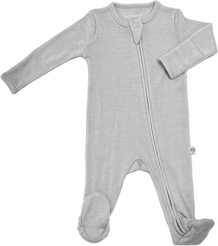 Woolino Toddler Footie Sleeper, Merino Wool Baby Pajamas, One-Piece Sleeper Jumpsuit, Front Zip Footie Romper for Unisex in Kuwait