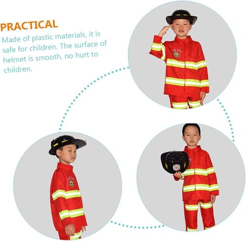 2pcs Child Safety Helmet Childrens Fire Truck Firefighter Childrens Helmet Kids Pretend Playset Hat in Saudi Arabia