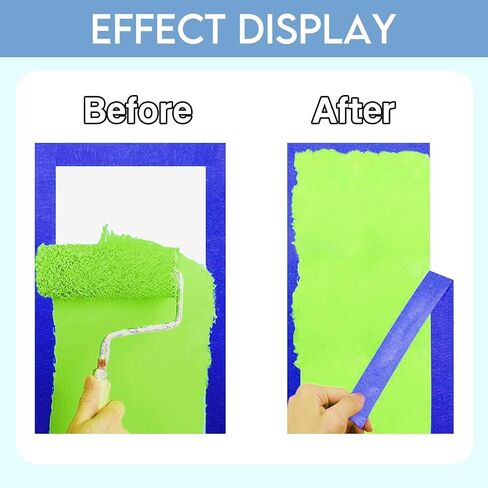 شريط رسام رفيع 1/8، 1/4، 1/2، 3/4، 1 بوصة عرض شريط طلاء شريط لاصق، من أجل DIY، الحرف اليدوية والمشروعات الفنية الكبيرة (أخضر، 1/8 بوصة + 1/4 بوصة) +1/2"+3/4" × 4 لفات) in Kuwait