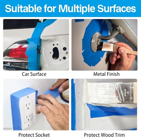 شريط رسام رفيع 1/8، 1/4، 1/2، 3/4، 1 بوصة عرض شريط طلاء شريط لاصق، من أجل DIY، الحرف اليدوية والمشروعات الفنية الكبيرة (أخضر، 1/8 بوصة + 1/4 بوصة) +1/2"+3/4" × 4 لفات) in Kuwait