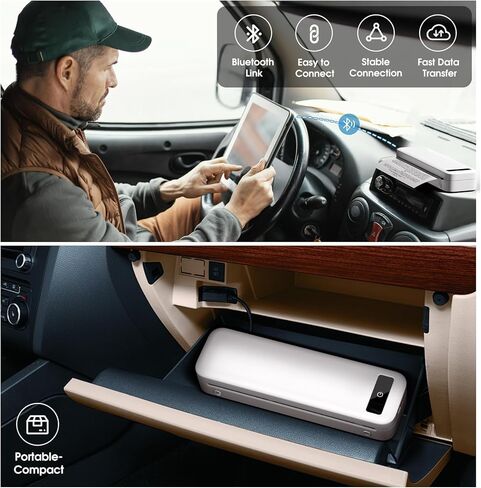 طابعة بدون حبر مطورة، طابعات M835 المحمولة لاسلكية للسفر، طابعة متنقلة تعمل بتقنية البلوتوث الحرارية المدمجة 300 نقطة في البوصة للهواتف الذكية التي تعمل بنظام Android iOS والكمبيوتر المحمول iPad، Letter/A4/4/3/2" in Kuwait