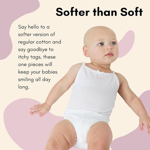 Feathers Tank Top Bodysuits for Baby Girl (2 Pack) Super Soft One-Piece Toddler Bodysuit in Saudi Arabia