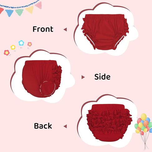 Durio Ruffle Baby Bloomers Cotton Diaper Covers for Girls 0-2T | Soft Cotton Stretch, Back Ruffle Bloomers, Easy Diaper Covers, Toddler Girls Under Dress Shorts, Daily Wear for 0-24M in Saudi Arabia