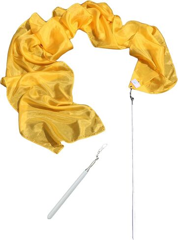 Winged Sirenny 98" Hand Painted Flowy Silk Ribbon Streamer with a Telescopic Rod, Church Liturgical Praise, Worship Adoration Dance Ribbon Banner in Saudi Arabia