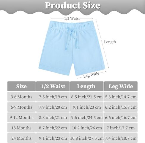 Resinta 4 Packs Unisex Baby Toddler Cotton Shorts Baby Pull-on Shorts with Drawstring Soft Summer Clothes for Daily Wear in Kuwait