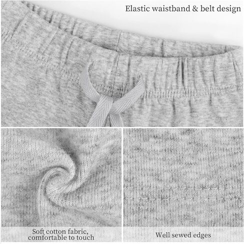 Resinta 4 Packs Unisex Baby Toddler Cotton Shorts Baby Pull-on Shorts with Drawstring Soft Summer Clothes for Daily Wear in Kuwait