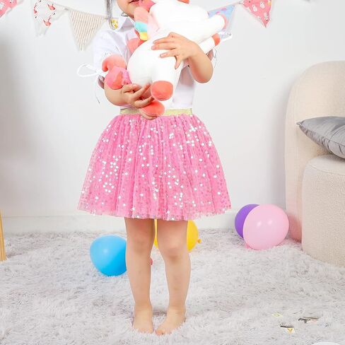 Toddler Girls Layered Tutu Skirt Sparkling Sequin Tulle Dance Skirts in Saudi Arabia