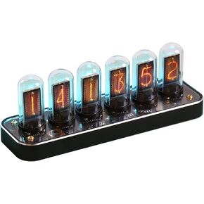 Nixie clock, imitation glow tube clock, IPS clock, aluminum alloy base, support uploading custom pictures, 12/24 hours switch, 40 kinds of clock style, gesture control, creative desktop decoration