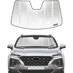 Windshield Sun Shade for 2019-2023 Hyundai Santa Fe. 2024 Upgrade Reflective Aluminum Film Front Window Sunshade for Maximum Interior Protection