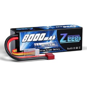 Zeee 3S Lipo Battery 8000mAh 11.1V 100C RC Battery with Deans T Plug Hard Case Battery for 1/8 1/10 RC Car Model RC Truck Tank Buggy Team Associated