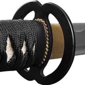 Handmade Sword - Aluminium Alloy Unsharpened Iaido Training Katana Sword, Handmade, Full Tang, Musashi Tsuba, Black Scabbard