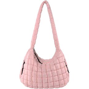 Juoxeepy Quilted Tote Bag Large Puffer Crossbody Bag Women Quilted Carryall Puffy Shoulder Bag Padding Hobo Bag