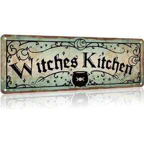 Witches Kitchen Vintage Aluminum Mental Tin Sign Weatherproof Road Street Signs Home Decor Wall Decor 4x16 Inches-Aluminum