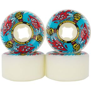 OJ Wheels Team Rider 95a Skateboard Wheels - White/Blue - 61mm in Kuwait