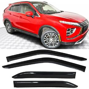 عاكسات فتحة تهوية حاجب النافذة الجانبية متوافقة مع Mitsubishi Eclipse Cross 2018-2024، حاجب تهوية نافذة المطر واقي من الشمس، 4 قطع من ملحقات السيارة 2018 2019 2020 2021 2022 2023 2024