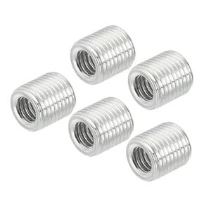 MECCANIXITY Thread Reducing Nuts Insert M10 x 1mm Male to M6 x 1mm Fine Thread Female Adapters 10mm Long Pipe Fitting Conversion Sleeve Reducer, Pack of 5