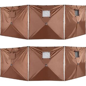 6 قطع من ألواح الرياح مقاس 66.9 × 57.5 بوصة مقاومة للطقس، لوحة شاشة للخيمة، لوحات رياح محمية من الأشعة فوق البنفسجية ومقاومة للماء، لوحة جدارية جانبية لشاشة الرياح مع نافذة، ملحق فقط، بني in Kuwait