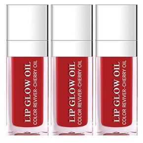 Plumping Lip Oil Hydrating Tinted Lip Balm Long Lasting Nourishing Lip Gloss Transparent Toot Lip Tint Lip Care Non-sticky Cherry Glow Oil Lip Tinted for Dry Lips Lightening (15Cherry
