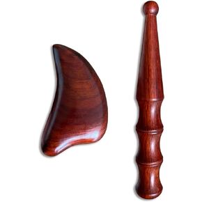 WOOKINGSTEN Wooden Massage Comb Gua Sha Wide Tooth Comb for Head Scalp, Facial, Body Massage Natural Sandalwood Massager Acupressure Tools Gift for Women Men(M Shaped B)