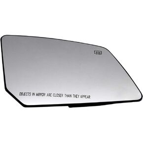 Passenger Side Mirror Glass Assembly With Plastic Backing Plate Heated Compatible with 2009-2016 Chevy Traverse, 2007-2017 GMC Acadia, 2007-2010 Saturn Outlook