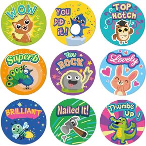 Sweetzer & Orange Reward Stickers for Teachers. 1008 Stickers for Kids in 9 Designs. 1 Inch School Stickers on Sheets. Teacher Supplies for Classroom, Potty Training Stickers, Motivational Stickers