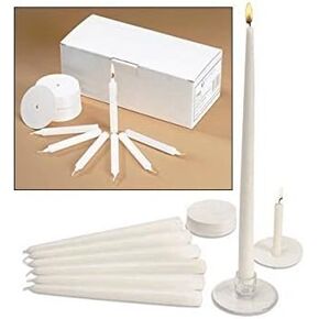 شمعة بيضاء تعبدية غير معطرة مقاس 1/2 × 4 1/4 بوصة من Church Vigil مع واقي بالتنقيط - 100 لكل صندوق