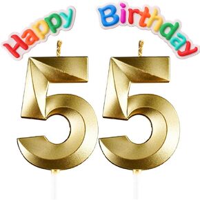 10th Birthday Candles + Happy Birthday Cake Topper | Number Candle Happy 10 Birthday | Celebrate with Gold Birthday Decorations Wedding Anniversary Party Cake Topper Decorations