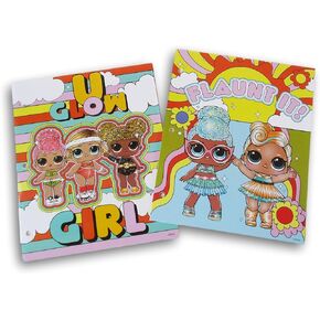 LOL Girls Surprise Bundle of 2 - U Glow Girl/Flaunt It! - 3-Hole 2-Pocket Portfolio Folders for Back to School