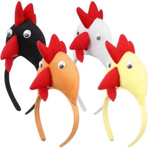 Garneck Hair Hoop 16 PCS CHICKEN HEADBAND -Rooster Headband Hair Hoop for Audults&, Animal Chick Head Decoration for Party Supply (Random Color) Festival Hairband