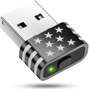 Geyes Mouse Jiggler غير قابل للاكتشاف، جهاز تحريك الماوس يحتوي على وضعين للتأرجح ومسارات متعددة، يحافظ على جهاز الكمبيوتر المحمول MacBook مستيقظًا، بدون سائق، تشغيل بالقابس، مع مفتاح، أسود معدني
