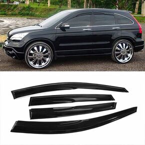 عاكس النافذة طراز JDM متوافق مع 2007-2011 Hon.da CRV CR-V 3D متموج نمط موجين أقنعة النافذة حراس المطر دخان لامع