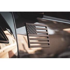 American Flag Emblem Decal Cut-Out - Set of 2 3D 3M Adhesive Badge for Car or Truck (Black)