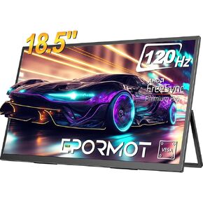 Portable Monitor 18.5 inch 120hz for Laptop, FHD 1080P Portable Gaming Monitor w/VESA Kickstand HDR Speakers USB C Mini HDMI for Phones PC Gaming Devices, Travel Second Screen for Business