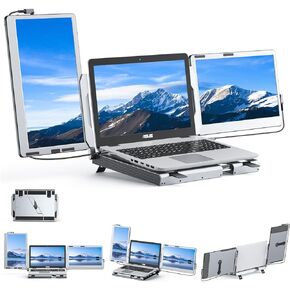 Laptop Screen Extender - 360° Rotation Stand for Laptop, 14" 1080P FHD IPS Display, Laptop Monitor Extender, Compatible with Windows, Mac, Surface, Switch - for 12-17.3'' Laptop