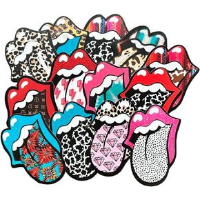 Mouth with Tongue Kiss Freshie Cardstock Cutouts | 13 pk 74.5x95.5mm for Silicone Mold Rounds Rocker Music Western