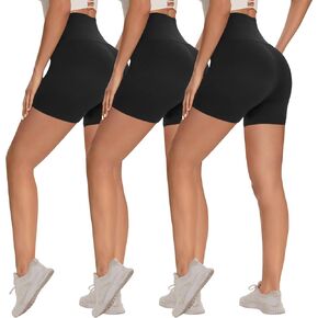 3 Pack Biker Shorts for Women – 8"/ 5"/ 3" High Waisted Tummy Control Workout Yoga Running Athletic Shorts