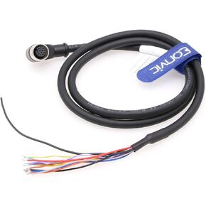 كاميرا Eonvic Cognex كابل إدخال/إخراج الطاقة 24 فولت CCB-PWRIO الزاوية اليمنى M12 12 دبوس أنثى رمز لفتح أجهزة الاستشعار البصرية من سلسلة 2000 في البصر 7000 8000 (2M)