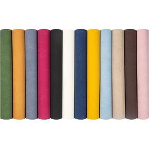 12 Pcs Frosted Faux Leather Sheets,Same Color on Both Sides,Solid PU Synthetic Suede Leather for Bow Earrings Making and Handicraft DIY,9.5"x 13" (Dark Color Series)