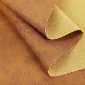 LOTOFUN Upholstery Faux Leather Sheets: 52"x36" Cognac Tan PU Artificial Leatherette Vegan Synthetic Pleather Fabric by The Yard for DIY Crafts