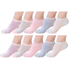 EABERN Women Cotton Ankle Socks Non Slip Low Cut Summer Thin Casual Sock for Running 10 Pairs