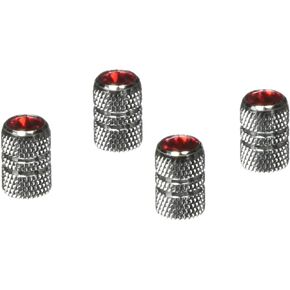 RoadPro RPCRVC4R Red Chrome Finish Colored Tip Valve Cap - Pack of 4