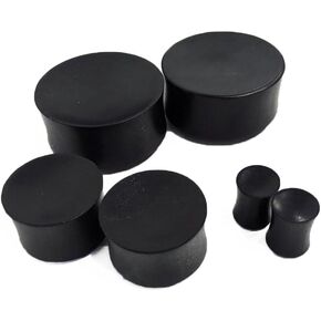 Pair (2PCS) CONCAVE BLACK ARENG WOOD PLUGS Double Flare Gauges Organic Ear Tunnels 9318