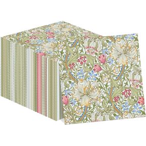 40Pcs Wildflowers Paper Napkins Wildflowers Theme Party Supplies Tableware Vintage Flowers Party Paper for Wildflowers Theme Birthday Party Decorations 6.5 Inch