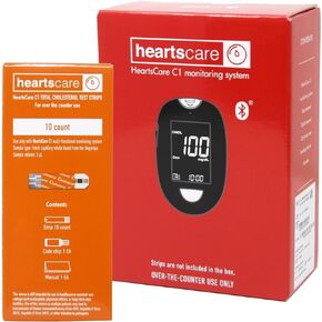 HeartsCare Total Cholesterol Testing kit - 10 Strips and 1 Meter