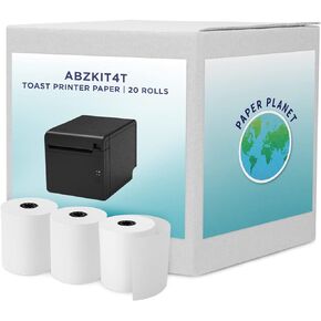 ورق حراري لطابعة Toast POS (طابعة Toast TP200 الحرارية) من Paper Planet | ورق إيصالات ماكينة بطاقة الائتمان للطابعة الطرفية Toast TP200 | 20 رولز
