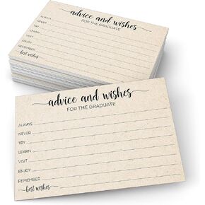 321Done Advice and Wishes for The Graduate Cards 4x6 White 50-Pack, Made in USA | 2023 Graduation Decorations for College, High School, University Grad | Graduation Party Decor, Games, and Activities