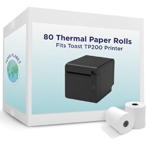 Thermal Paper for Toast POS (Toast TP200 Thermal Printer) by Paper Planet | Credit Card Machine Receipt Paper for Toast TP200 Terminal Printer | 20 Rolls