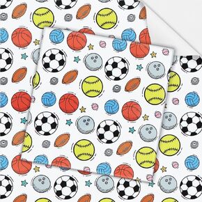 Sports Gift Wrapping Paper 4 Sheets Folded Flat 20x28 inches per sheet, Rugby Basketball Bowling Baseball Football Soccer Volleyball Gift Wrap Paper For Boys Men Women Kids Birthday Party