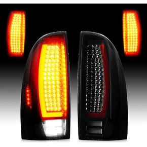 LED Tail Light Pair Compatible with Toyota Tacoma Pickup 2005-2015, LED Tube Rear Brake Lamp Taillight Assembly, Clear Lens